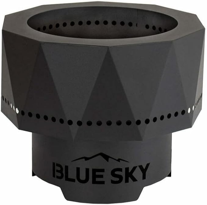 Blue Sky Outdoor Living Ridge portable smokeless fire pit with carrying bag, black