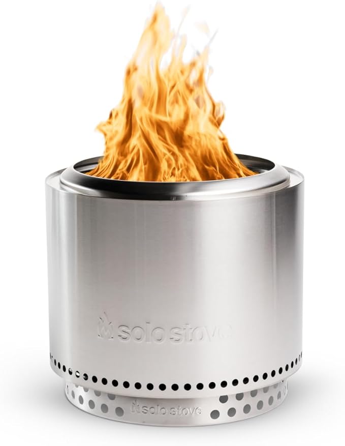 Solo Stove Bonfire with Stand, 19.5 inch smokeless fire pit in stainless steel