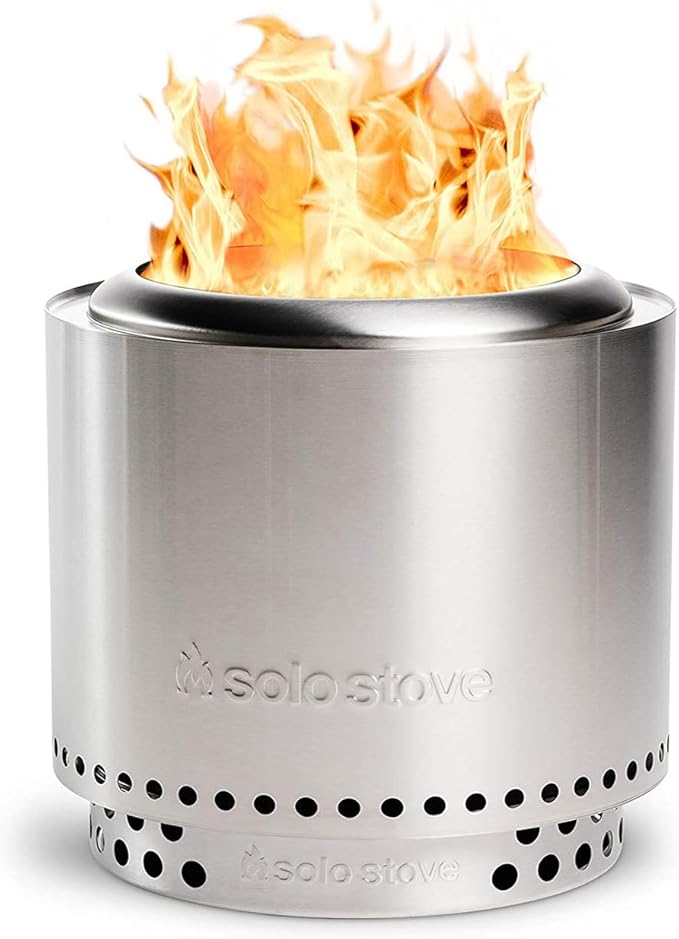 Solo Stove Ranger 2.0 with Stand, 15 inch smokeless portable fire pit in stainless steel