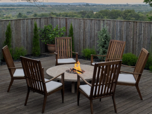 patio sitting fire pits